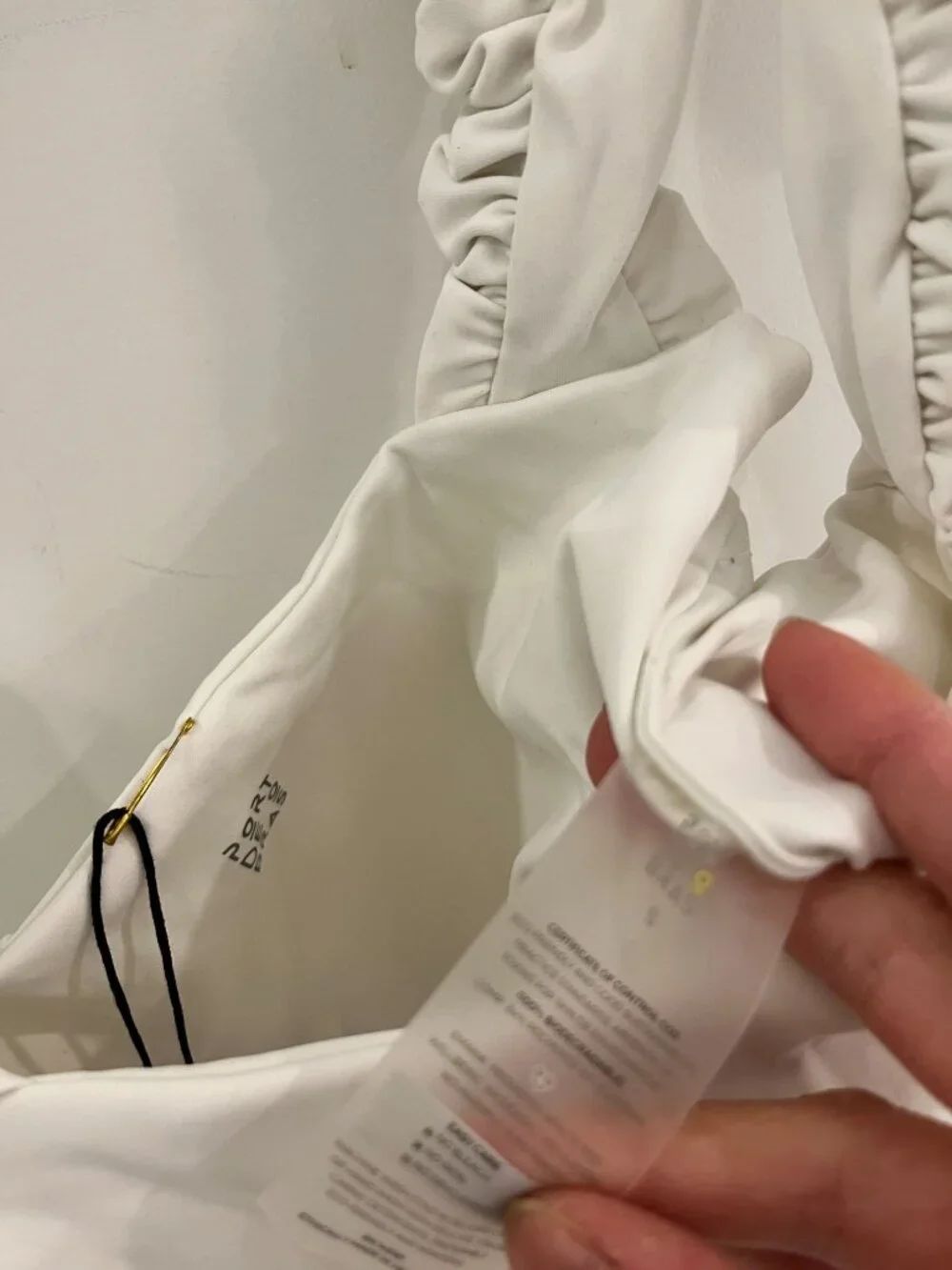 NWT Port De Bras White Scrunchie Crop Top Sports Bra Size SMALL - Picture 7 of 7